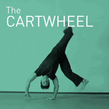 Demonstrating a cartwheel movement