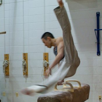 Steven Low on pommel horse