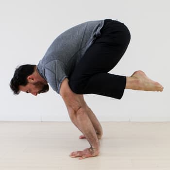 Crane pose demonstration