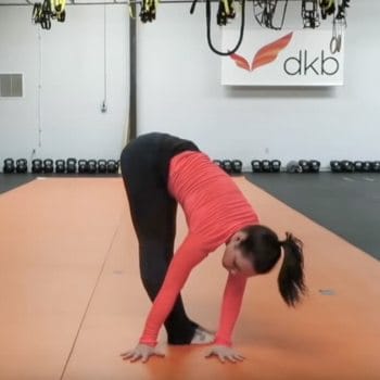 Keira performing forward fold