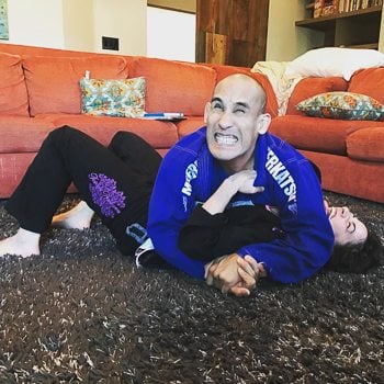 Rachel and Jarlo Practicing BJJ