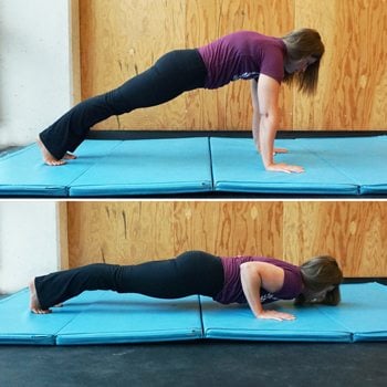 stacey doing a push-up