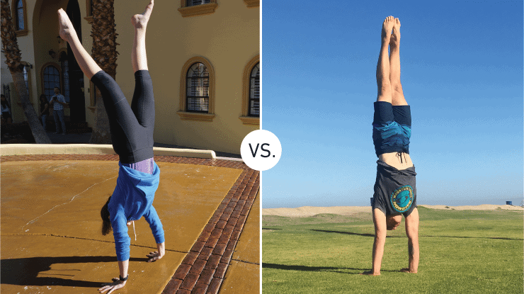 comparison of a good vs bad handstand