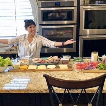 preparing a lunch spread of nutrient-dense foods