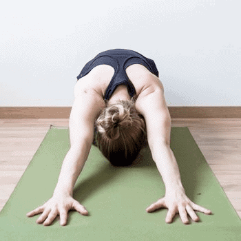 child pose shoulder stretch