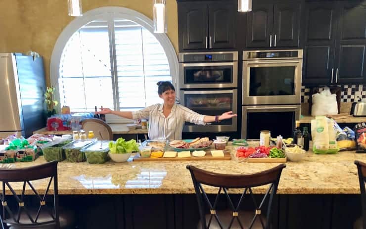 food spread on counter