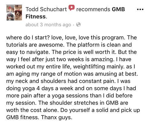 GMB review on Facebook