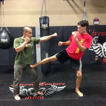 Jarlo training with his teacher, burton richardson