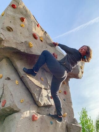 climbing rock wall