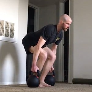 GMB Mobility client Rob Arthur practicing kettlebell deadlifts