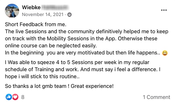 GMB Live testimonial from our client Wiebke
