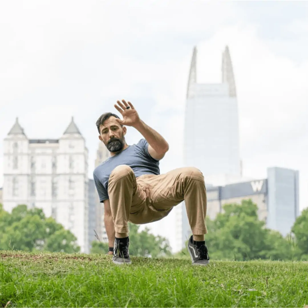 GMB Head Coach Ryan Hurst practicing the 20-Minute Bodyweight Reboot workout