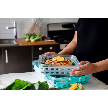 A woman preparing meals for the week