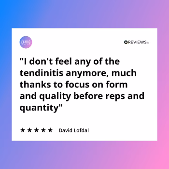 Client testimonial about recovering from tendinitis by focusing on quality of exercise performance